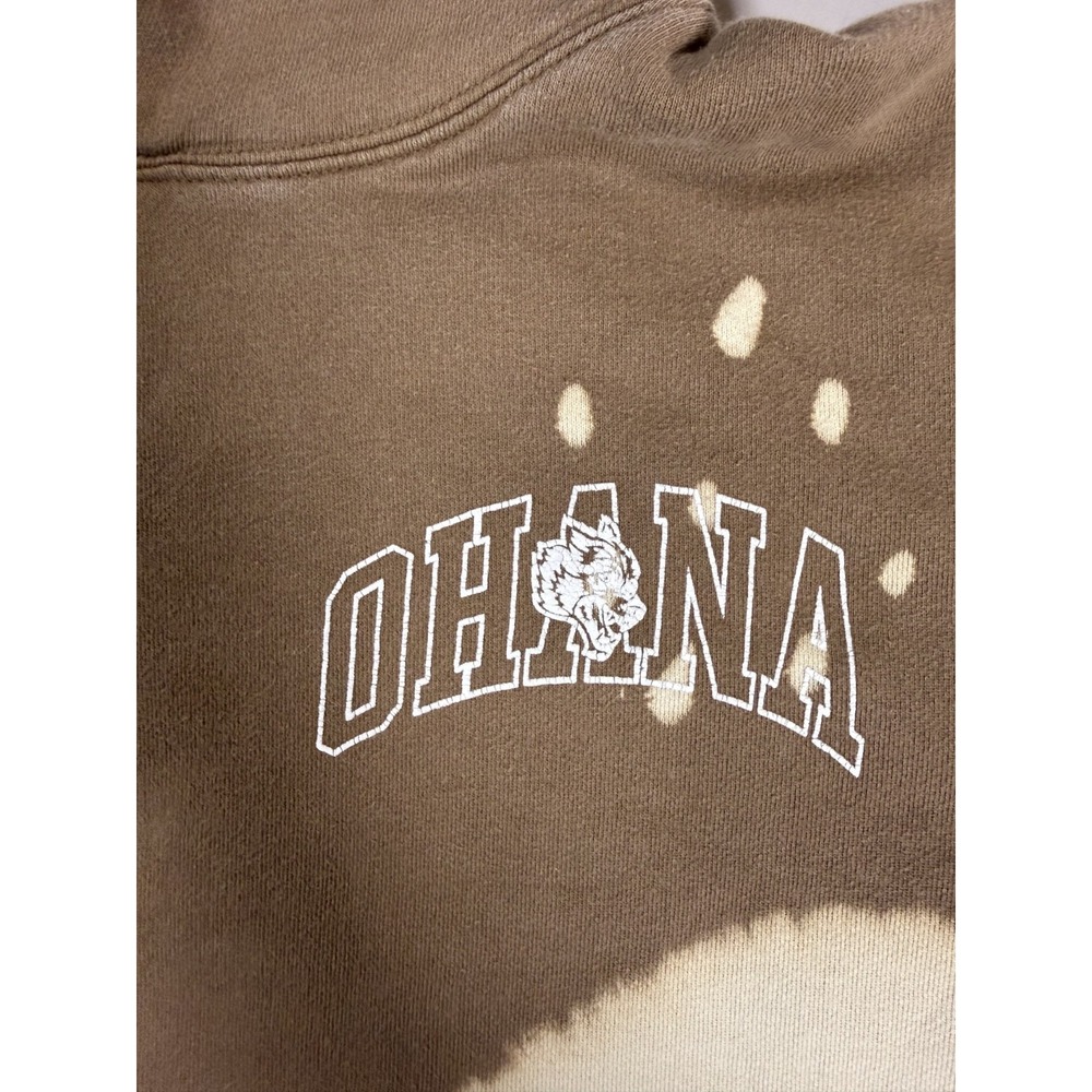 DHNA Cropped Wolves Forever Hoodie Women's Size XS Brown - Picture 5 of 13